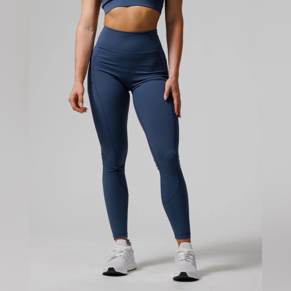 Three Nails Leggings Teal Blue Nova Pocket Tights Pants Athletic Yoga